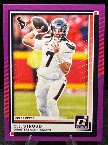 2025 Donruss Press Proof Purple 237 CJ Stroud Houston Texans - 787 Hobby House