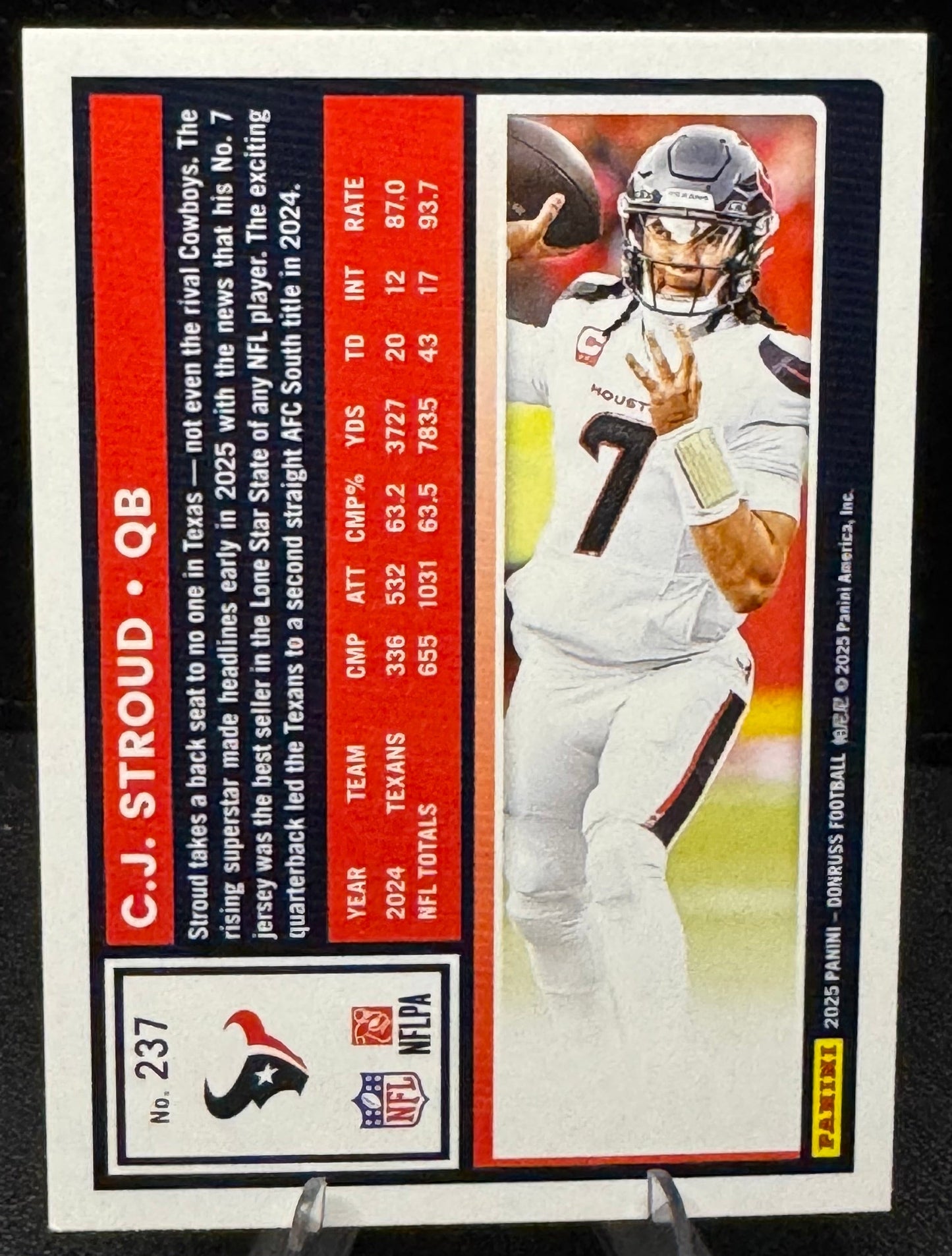 2025 Donruss Press Proof Purple 237 CJ Stroud Houston Texans - 787 Hobby House