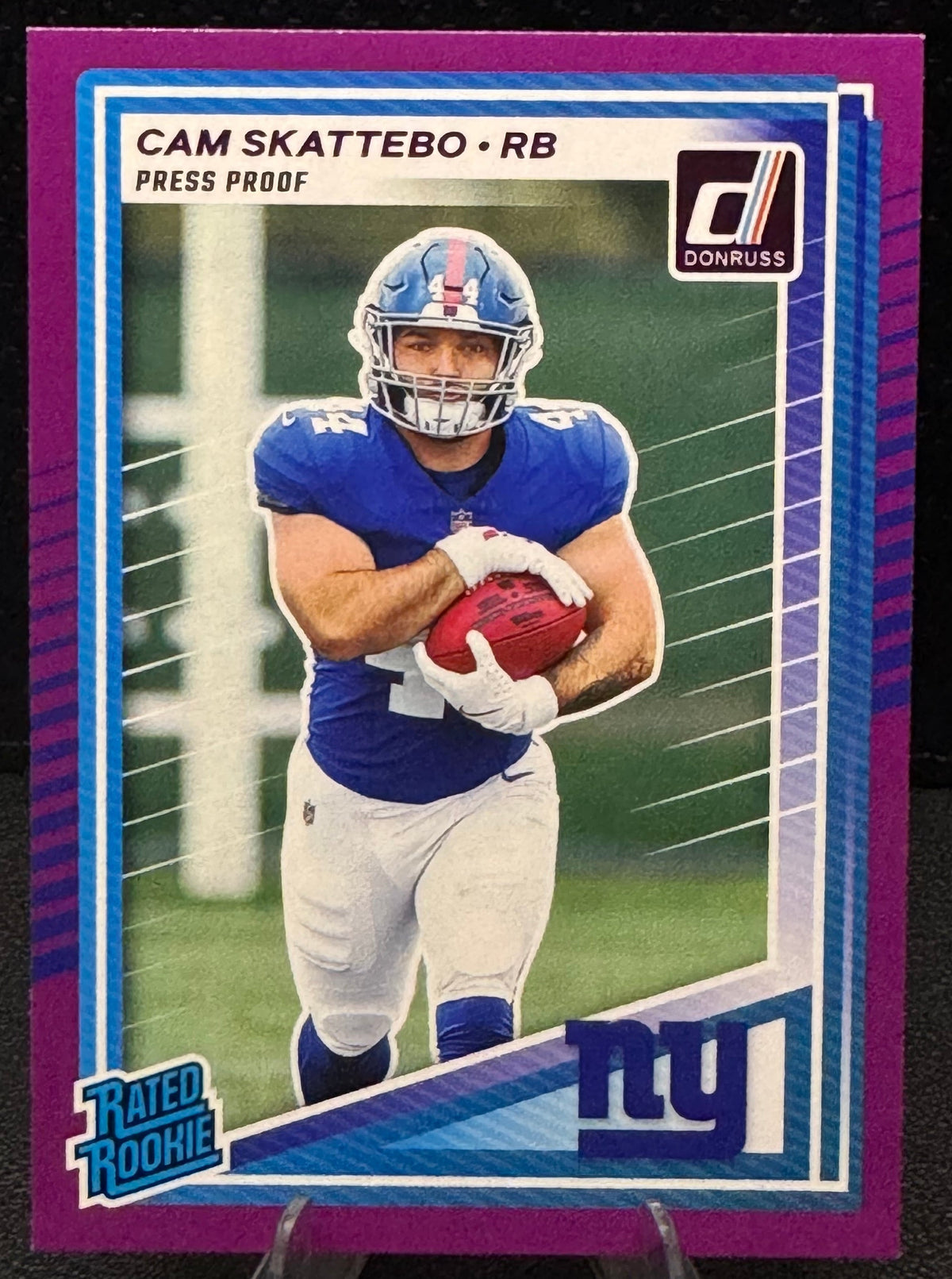2025 Donruss Press Proof Purple Rated Rookie 302 Cam Skattebo RC New York Giants - 787 Hobby House