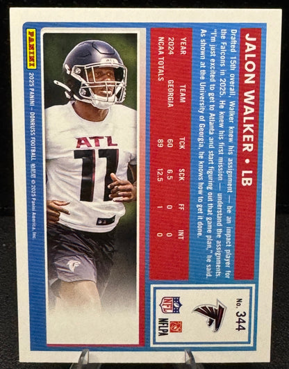 2025 Donruss Press Proof Purple Rated Rookie 344 Jalon Walker RC Atlanta Falcons - 787 Hobby House