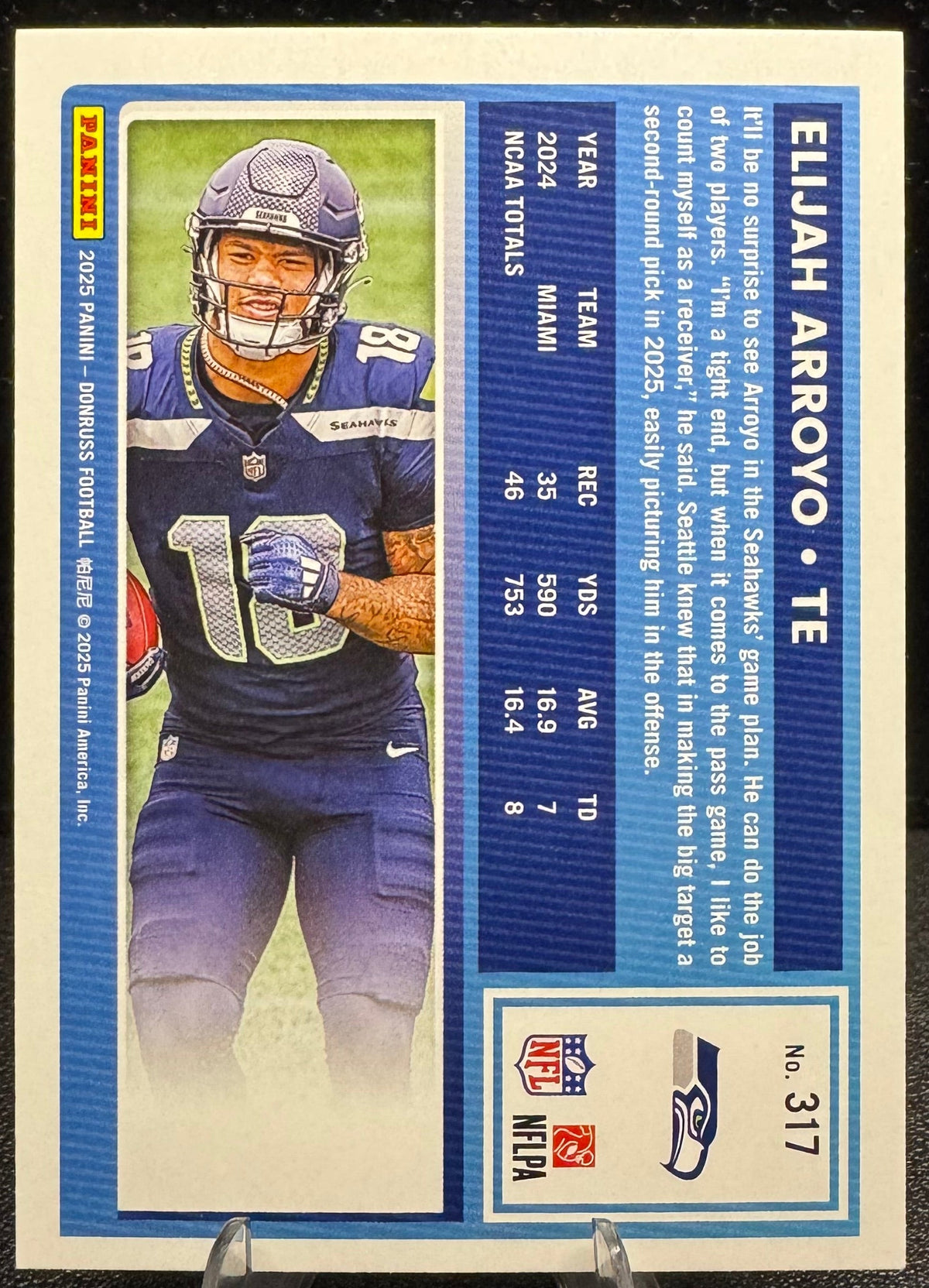 2025 Donruss Rated Rookie 317 Elijah Arroyo RC Seattle Seahawks - 787 Hobby House