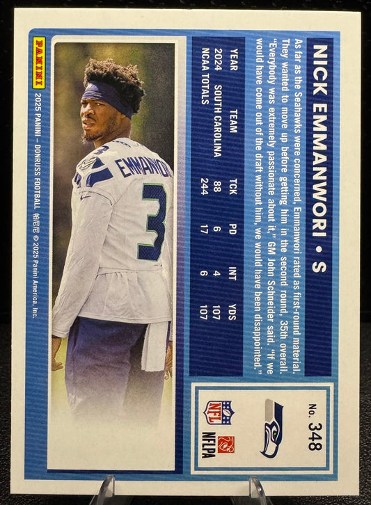 2025 Donruss Rated Rookie 348 Nick Emmanwori RC Seattle Seahawks - 787 Hobby House
