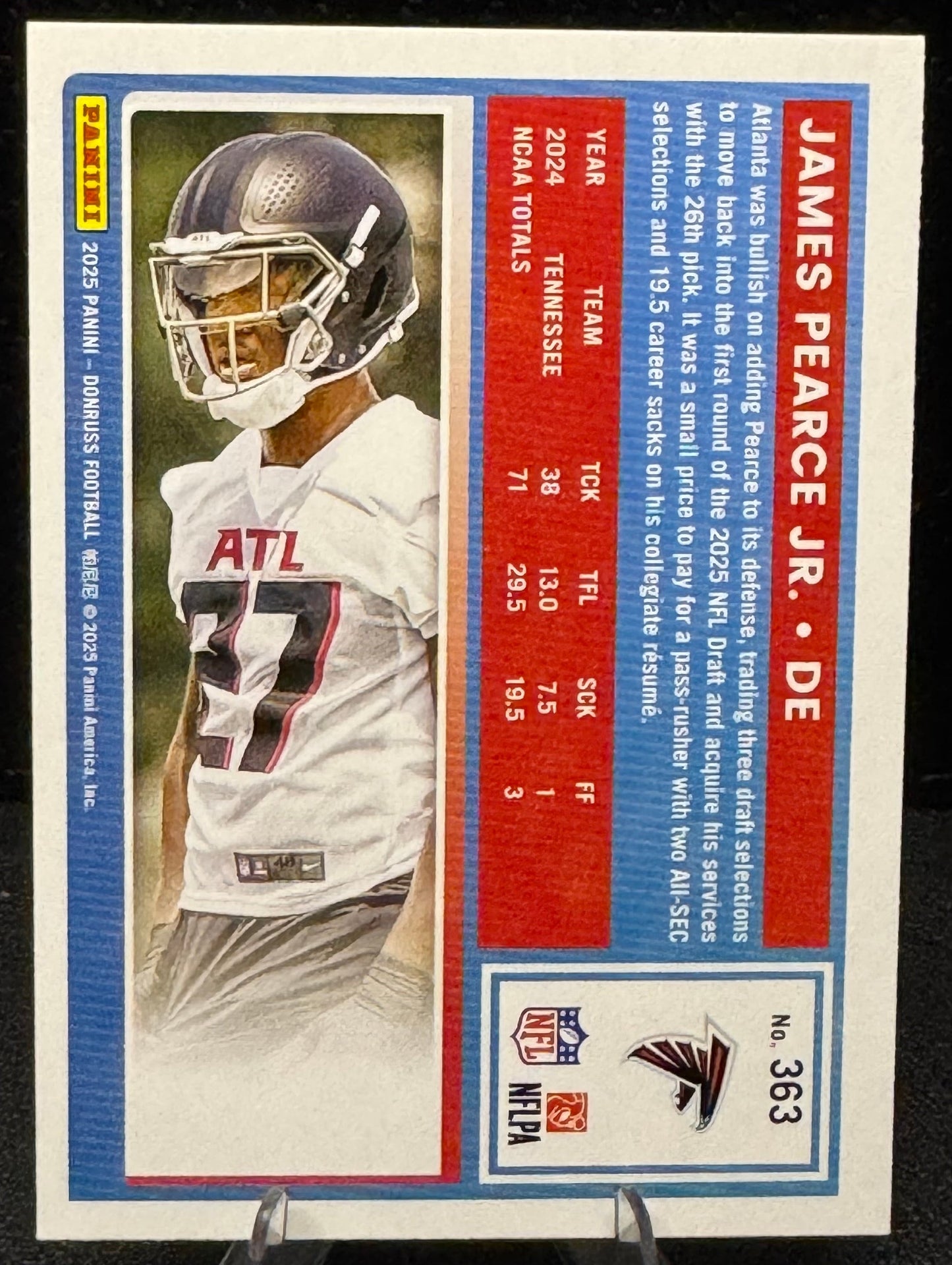 2025 Donruss Rated Rookie 363 James Pearce Jr. RC Atlanta Falcons - 787 Hobby House
