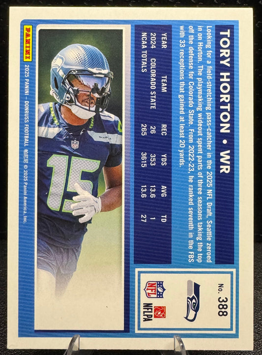 2025 Donruss Rated Rookie 388 Tory Horton RC Seattle Seahawks - 787 Hobby House