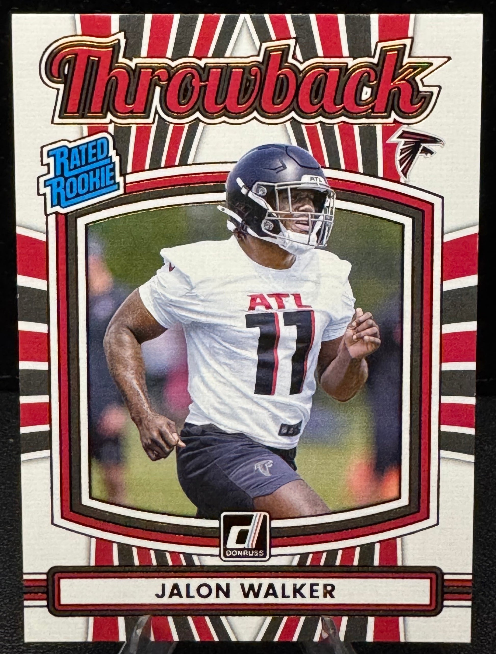 2025 Donruss Rated Rookies Throwback 29 Jalon Walker RC Atlanta Falcons - 787 Hobby House