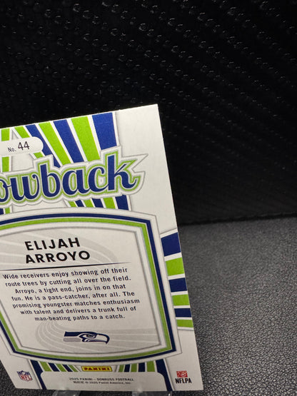 2025 Donruss Rated Rookies Throwback 44 Elijah Arroyo Seattle Seahawks - 787 Hobby House