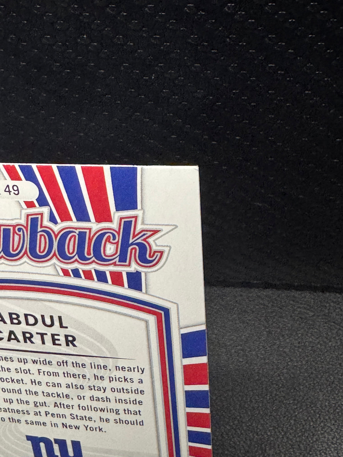 2025 Donruss Rated Rookies Throwback 49 Abdul Carter New York Giants - 787 Hobby House
