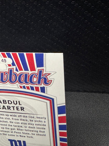 2025 Donruss Rated Rookies Throwback 49 Abdul Carter New York Giants - 787 Hobby House