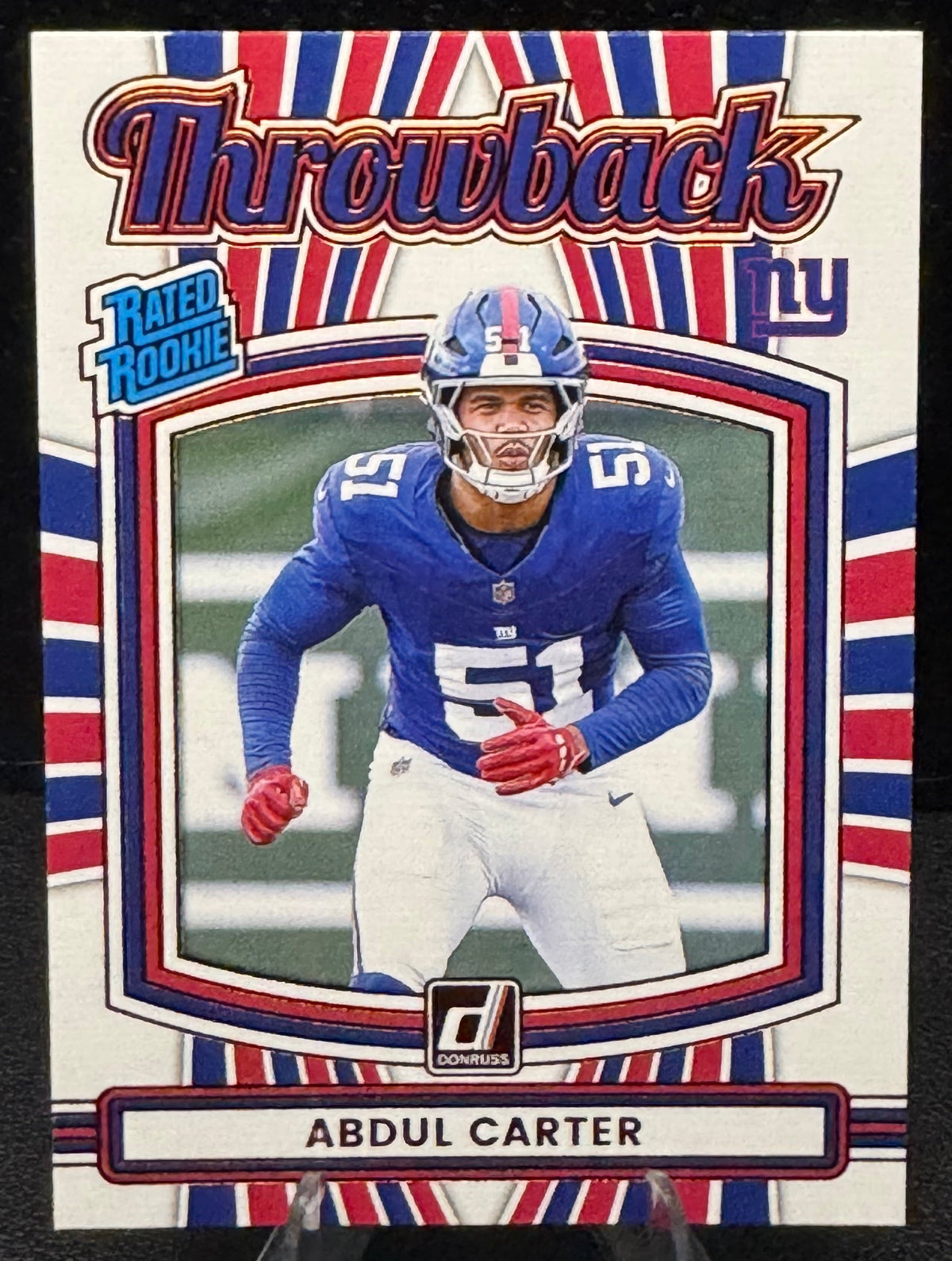 2025 Donruss Rated Rookies Throwback 49 Abdul Carter New York Giants - 787 Hobby House