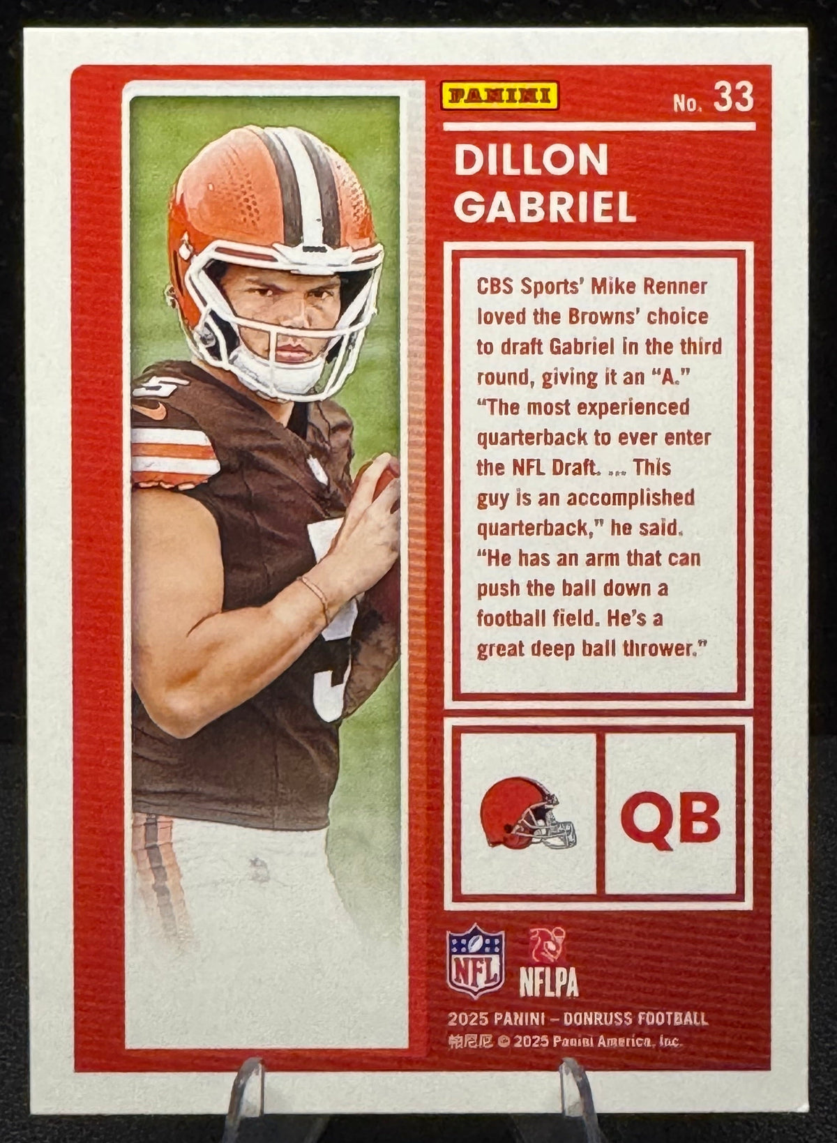 2025 Donruss The Rookies 33 Dillon Gabriel RC Cleveland Browns - 787 Hobby House