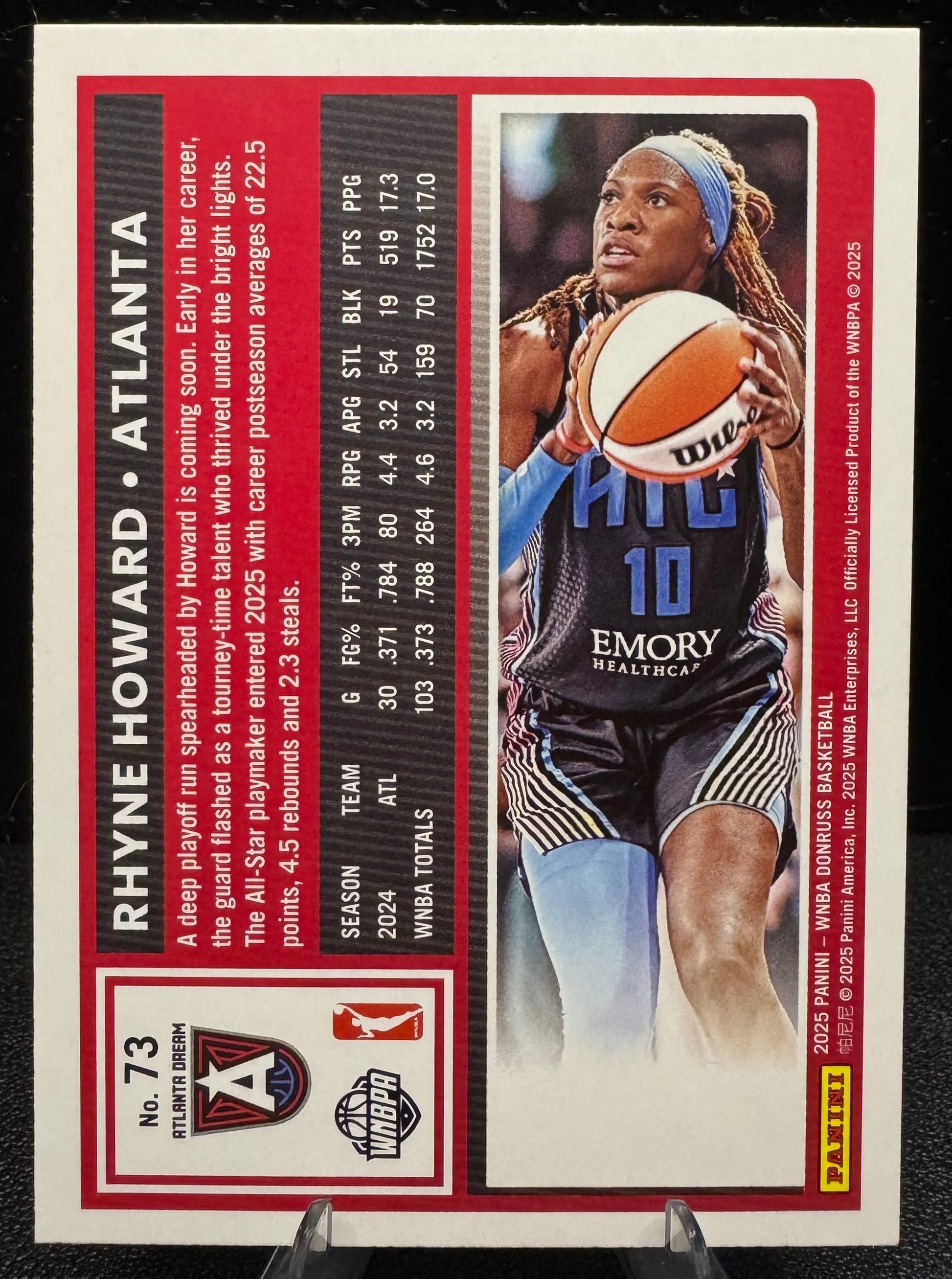 2025 Donruss WNBA 73 Rhyne Howard Atlanta Dream - 787 Hobby House