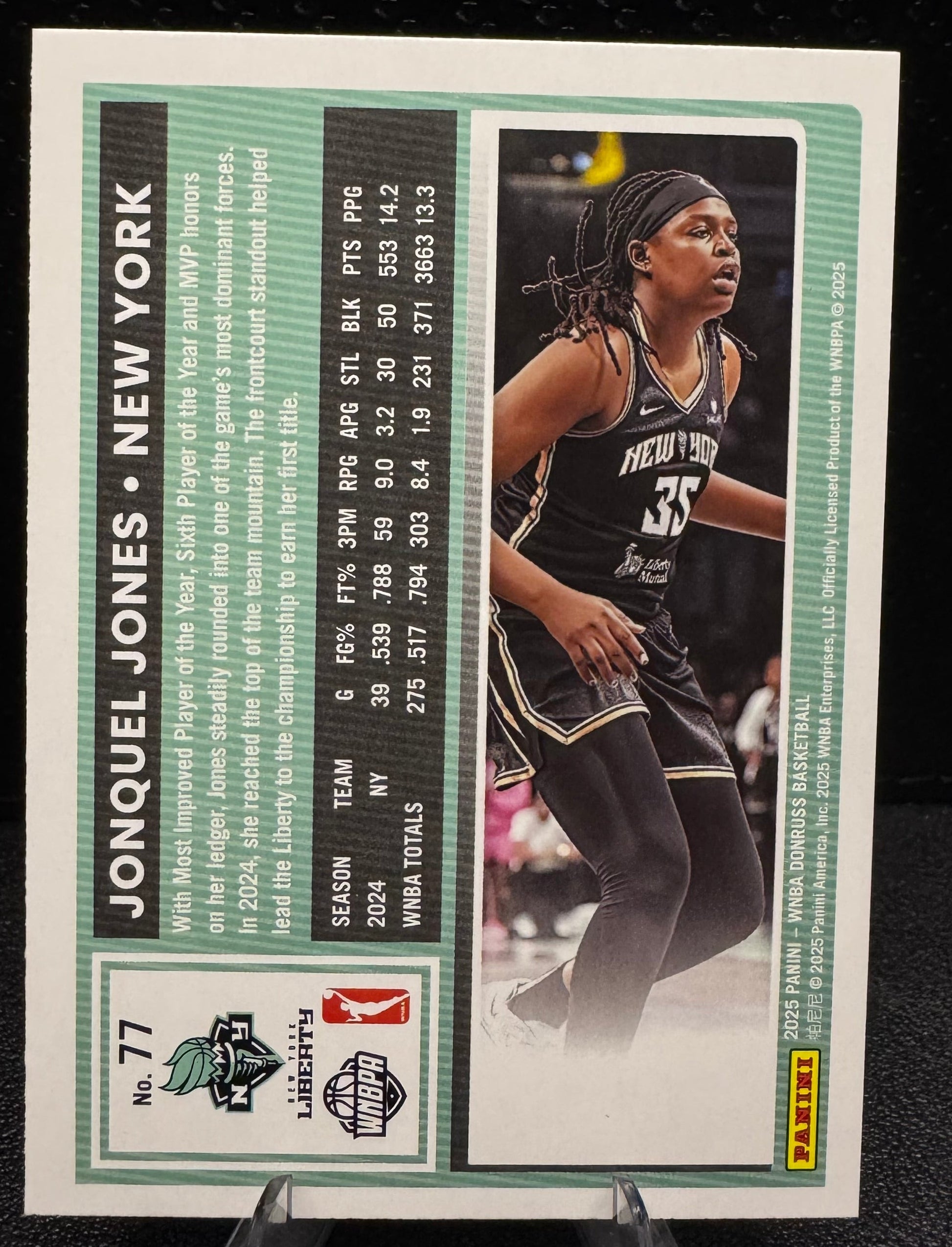2025 Donruss WNBA 77 Jonquel Jones New York Liberty - 787 Hobby House