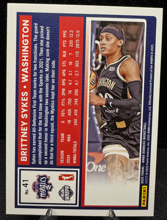 2025 Donruss WNBA Holo 41 Brittney Sykes Washington Mystics - 787 Hobby House