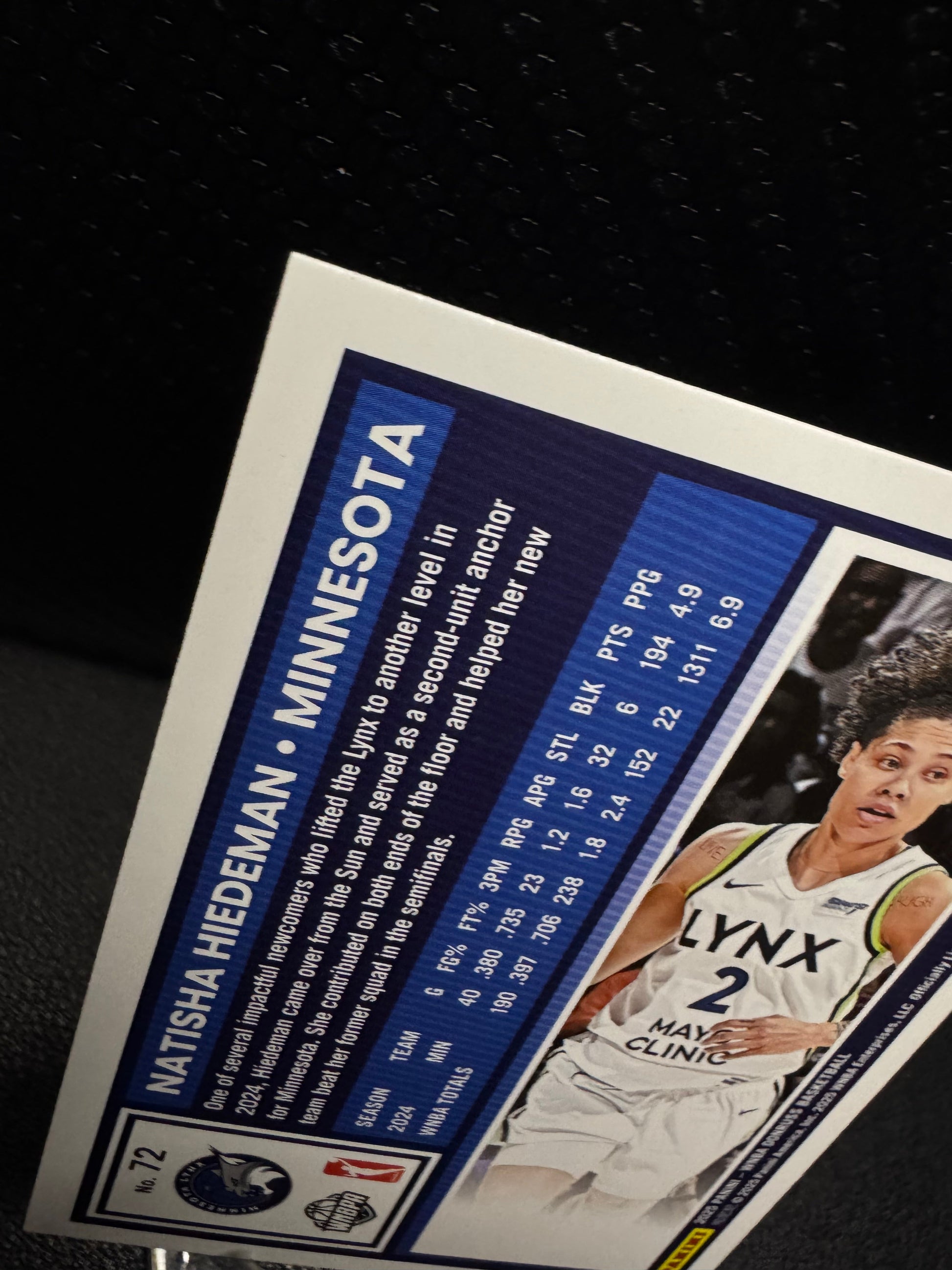 2025 Donruss WNBA Holo 72 Natisha Hiedeman Minnesota Lynx - 787 Hobby House