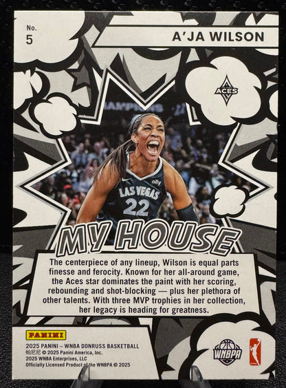 2025 Donruss WNBA My House 5 A'ja Wilson Las Vegas Aces - 787 Hobby House