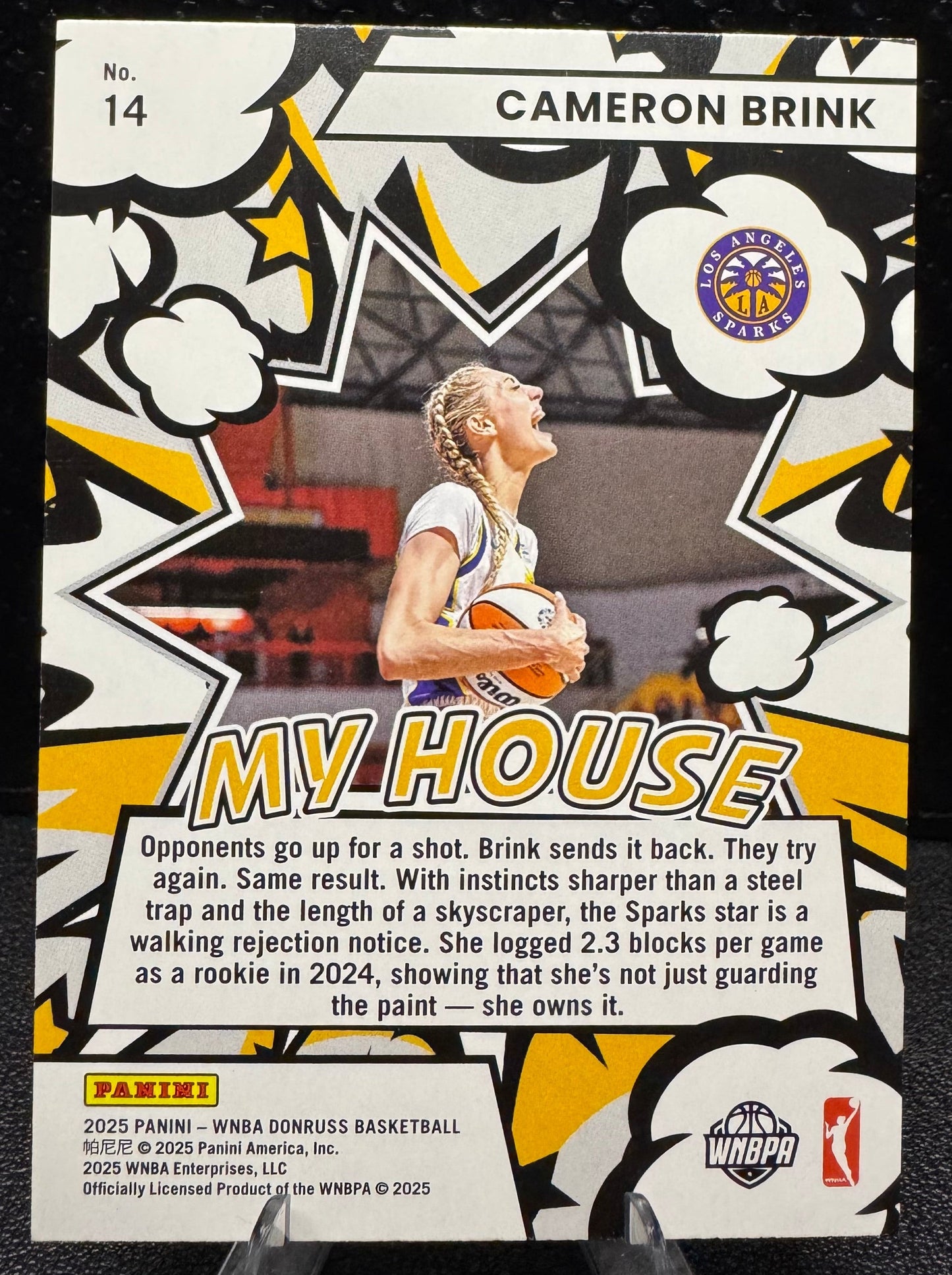 2025 Donruss WNBA My House Press Proof 14 Cameron Brink LA Sparks - 787 Hobby House