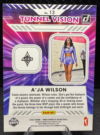 2025 Donruss WNBA Tunnel Vision 13 A'ja Wilson Las Vegas Aces - 787 Hobby House
