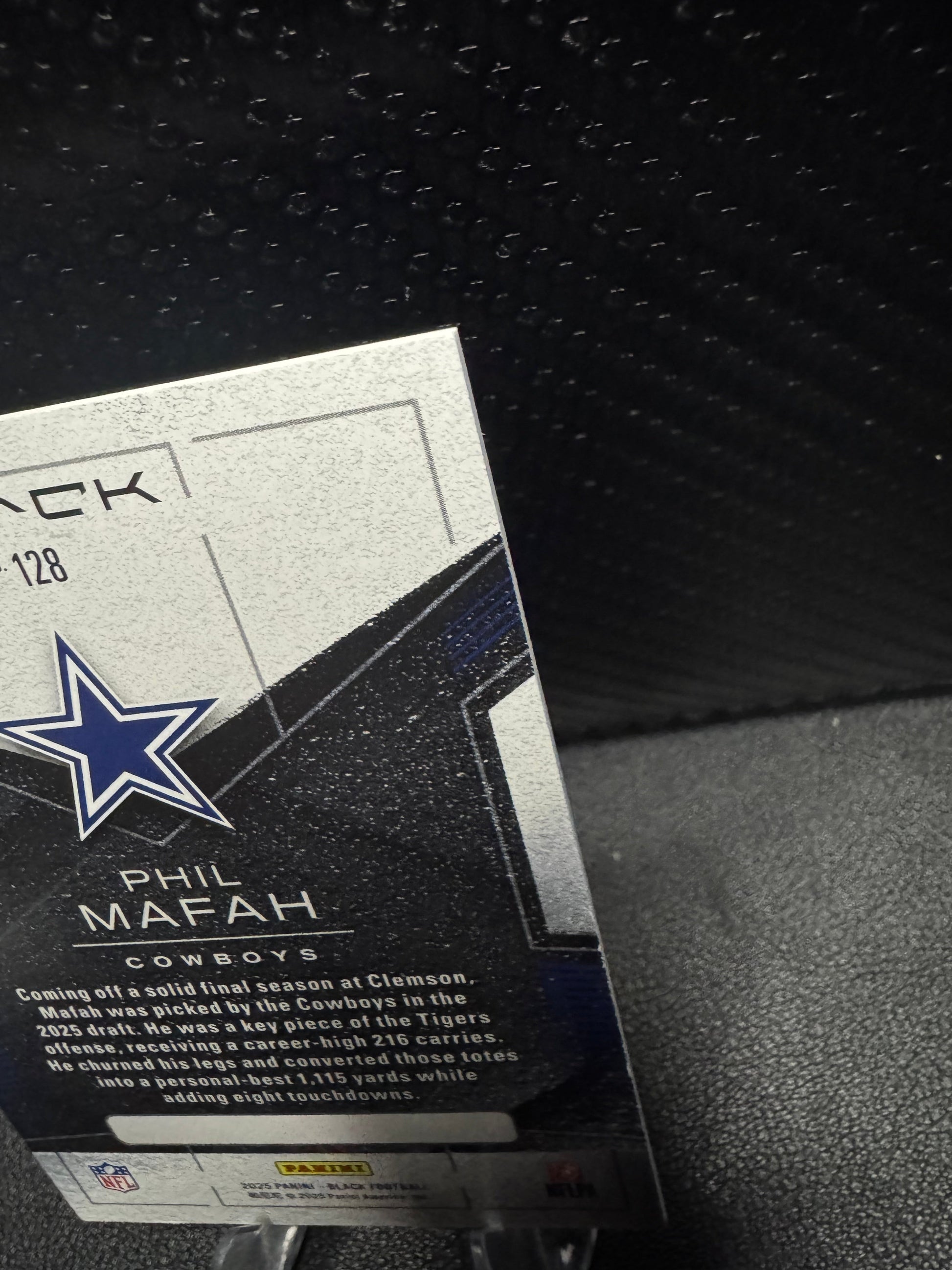 2025 Panini Black 128 Phil Mafah Royal 59/99 RC Dallas Cowboys - 787 Hobby House