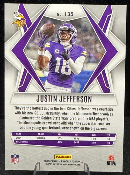 2025 Panini Phoenix #135 Justin Jefferson Minnesota Vikings - 787 Hobby House