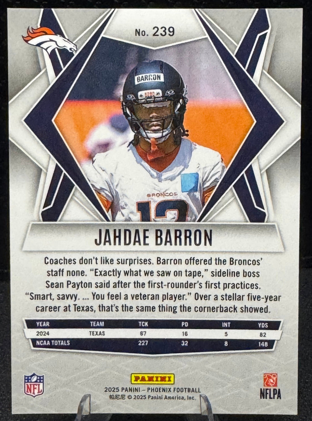 2025 Panini Phoenix #239 Jahdae Barron RC Denver Broncos - 787 Hobby House