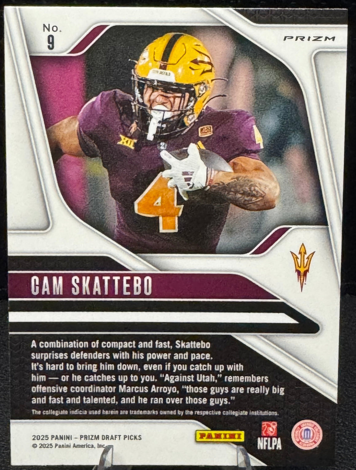 2025 Panini Prizm Draft Picks Purple Wave #9 Cam Skattebo RC Sun Devils - 787 Hobby House