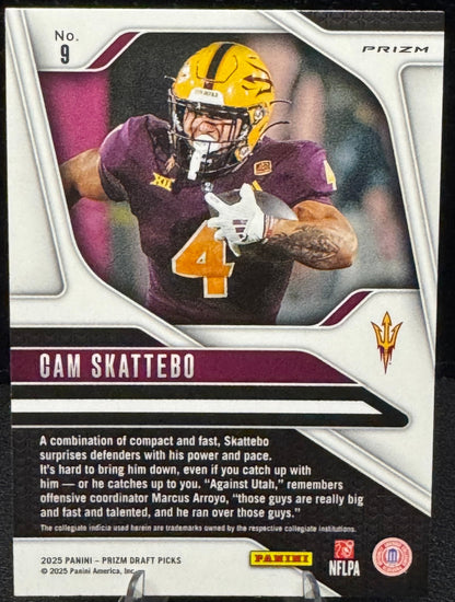 2025 Panini Prizm Draft Picks Purple Wave #9 Cam Skattebo RC Sun Devils - 787 Hobby House