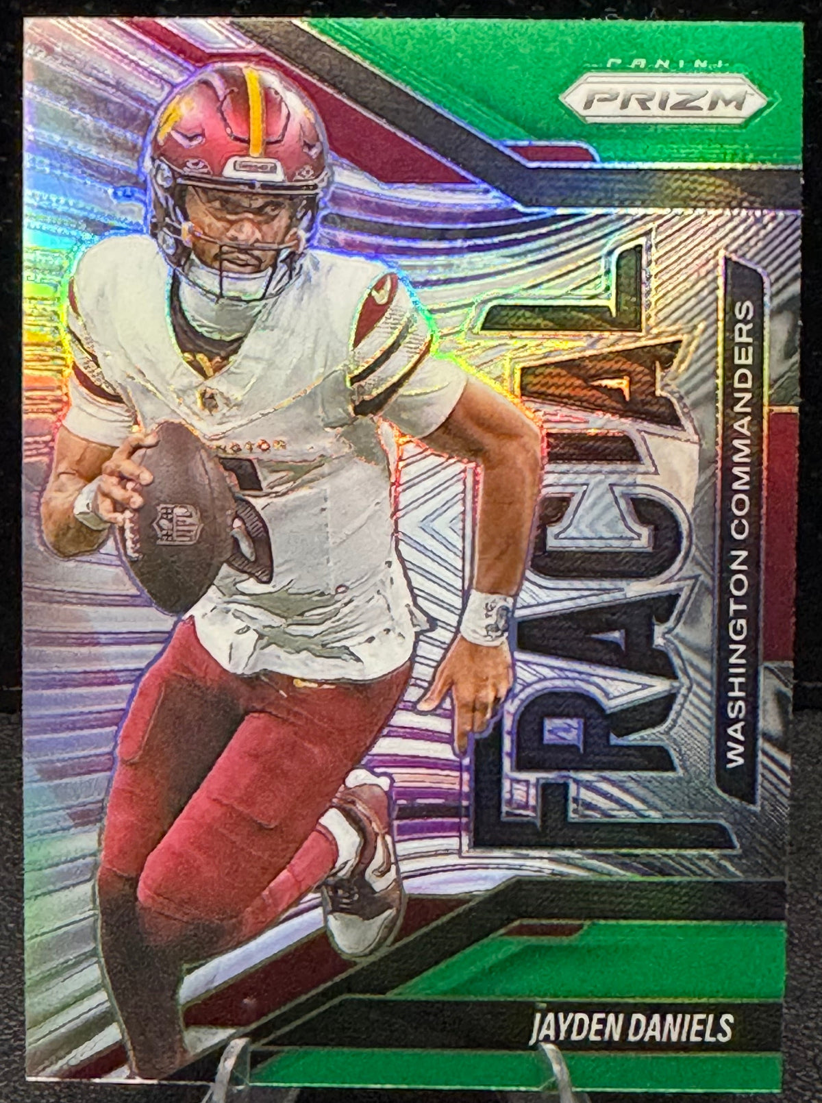 2025 Panini Prizm Fractal Green Prizm #1 Jayden Daniels Washington Commanders - 787 Hobby House