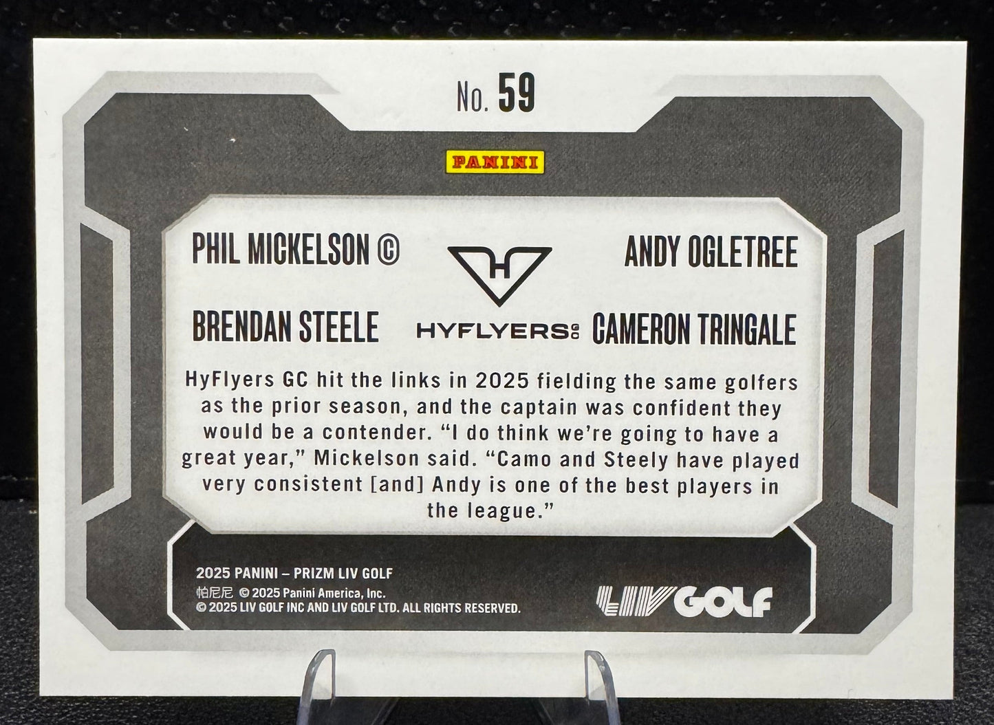 2025 Panini Prizm LIV 59 Phil Mickelson/Brendan Steele/Cameron Tringale/Andy Ogletree - 787 Hobby House