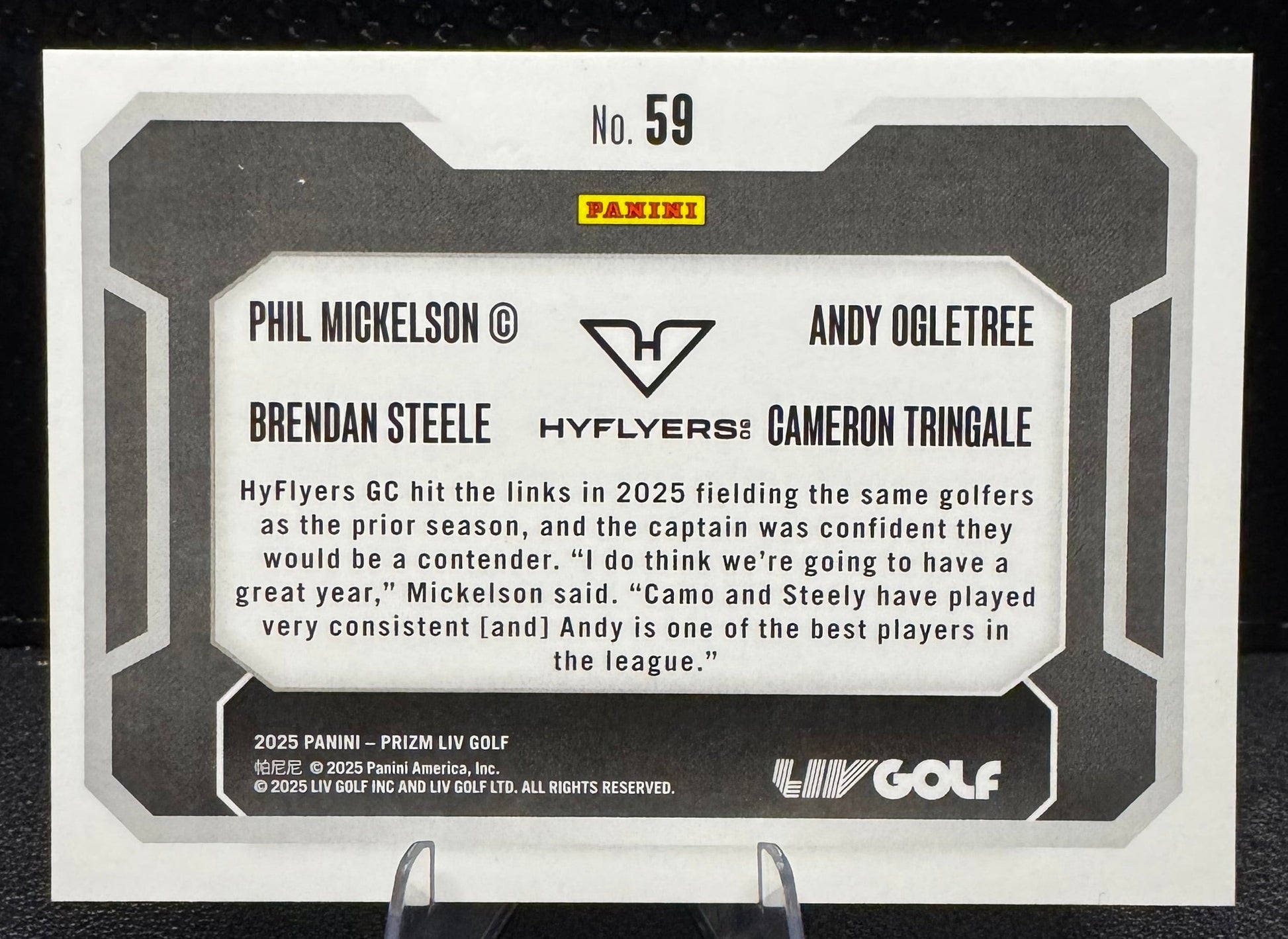 2025 Panini Prizm LIV 59 Phil Mickelson/Brendan Steele/Cameron Tringale/Andy Ogletree - 787 Hobby House