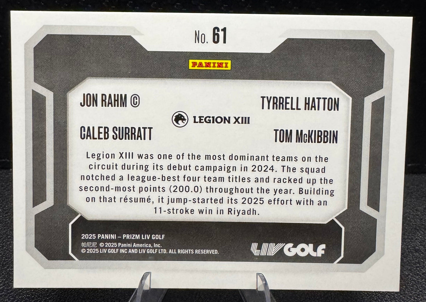 2025 Panini Prizm LIV 61 Tom McKibbin/Caleb Surratt/Tyrrell Hatton/Jon Rahm - 787 Hobby House