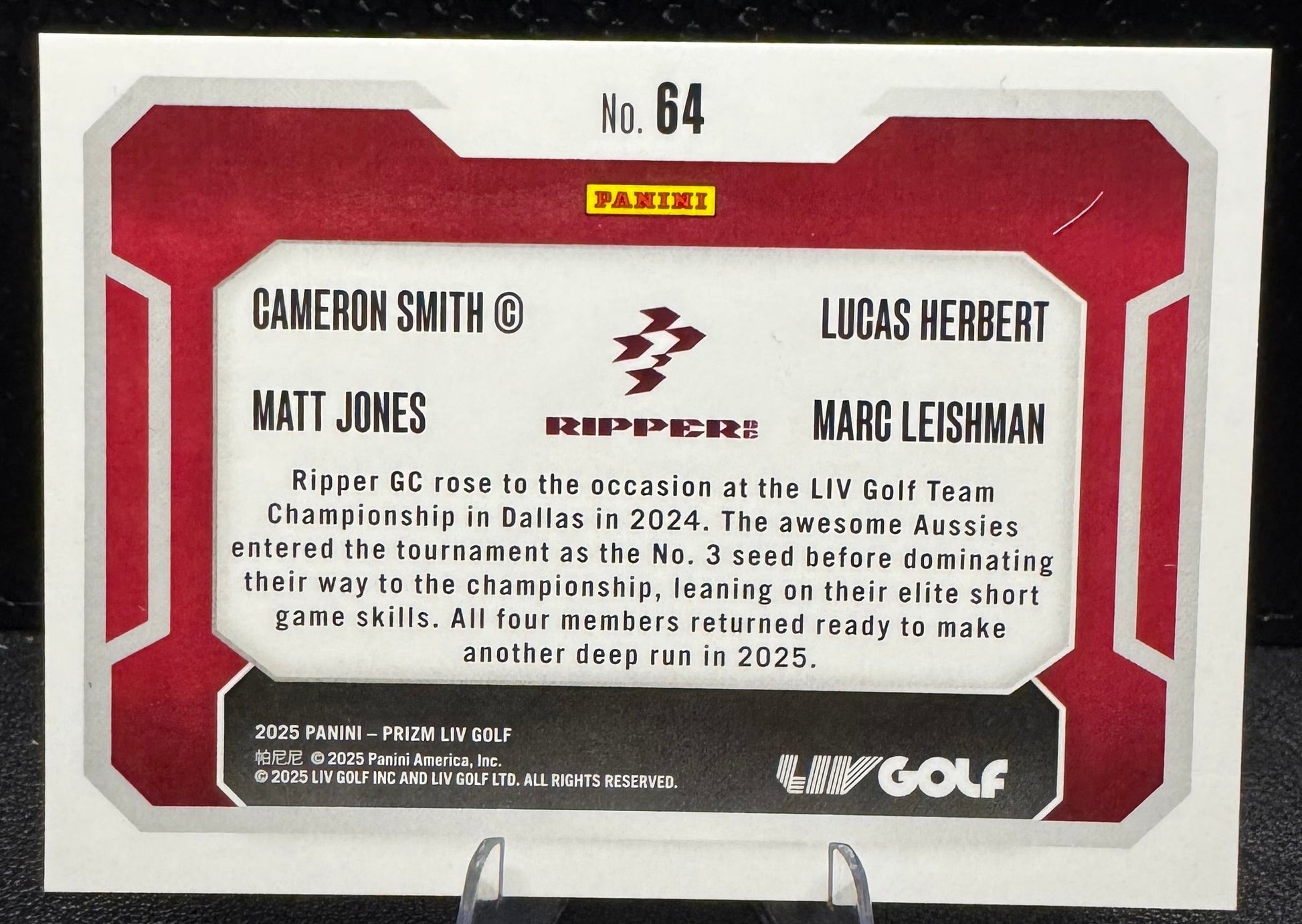 2025 Panini Prizm LIV 64 Marc Leishman/Cameron Smith/Matt Jones/Lucas Herbert - 787 Hobby House