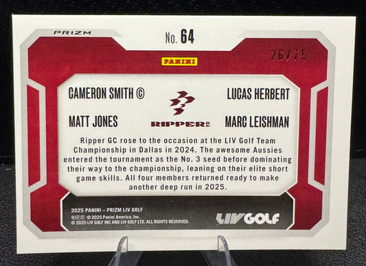 2025 Prizm LIV Orange 64 Matt Jones/Lucas Herbert/Marc Leishman/Cameron Smith - 787 Hobby House