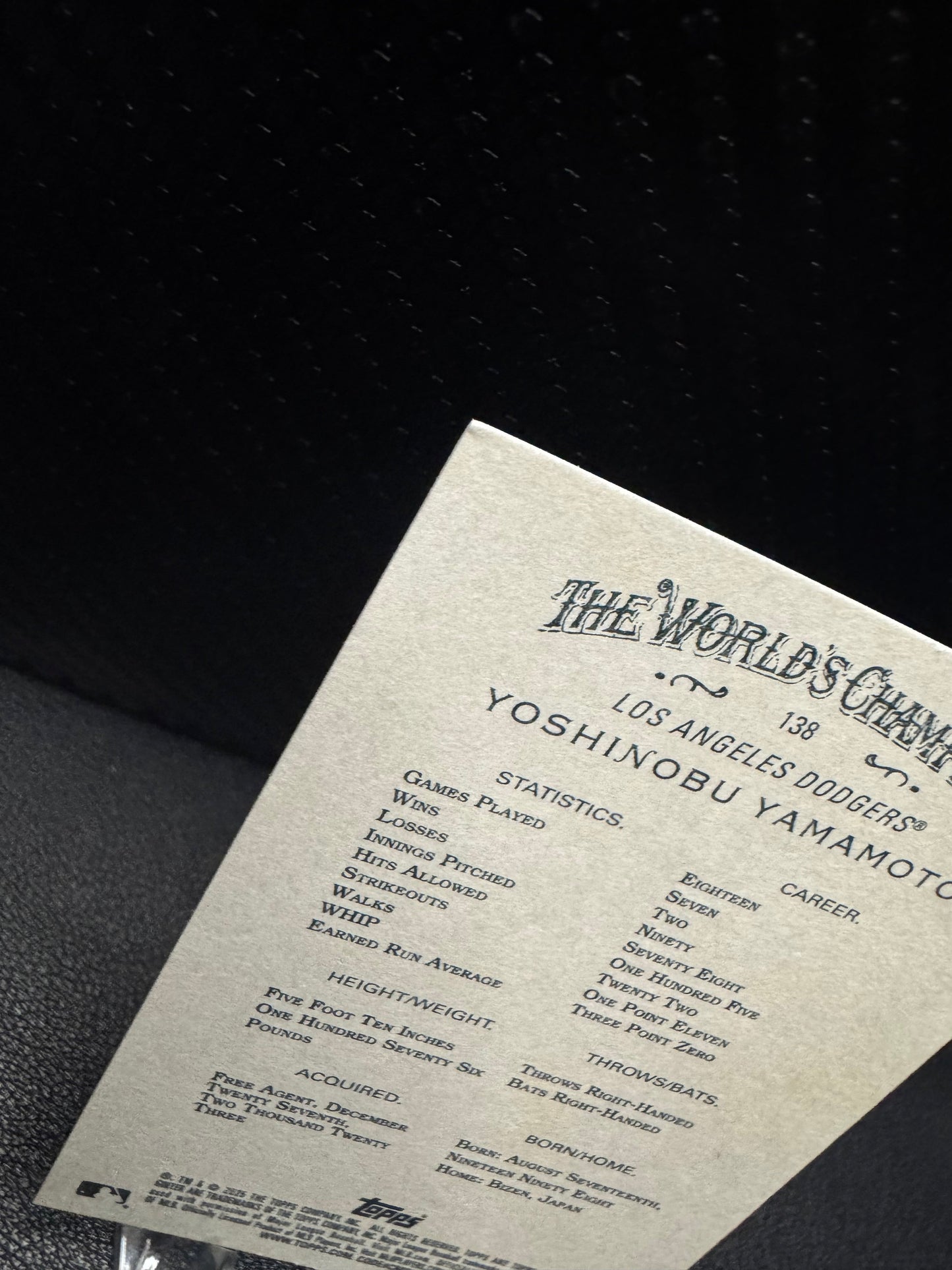 2025 Topps Allen & Ginter 138 Yoshinobu Yamamoto Los Angeles Dodgers - 787 Hobby House