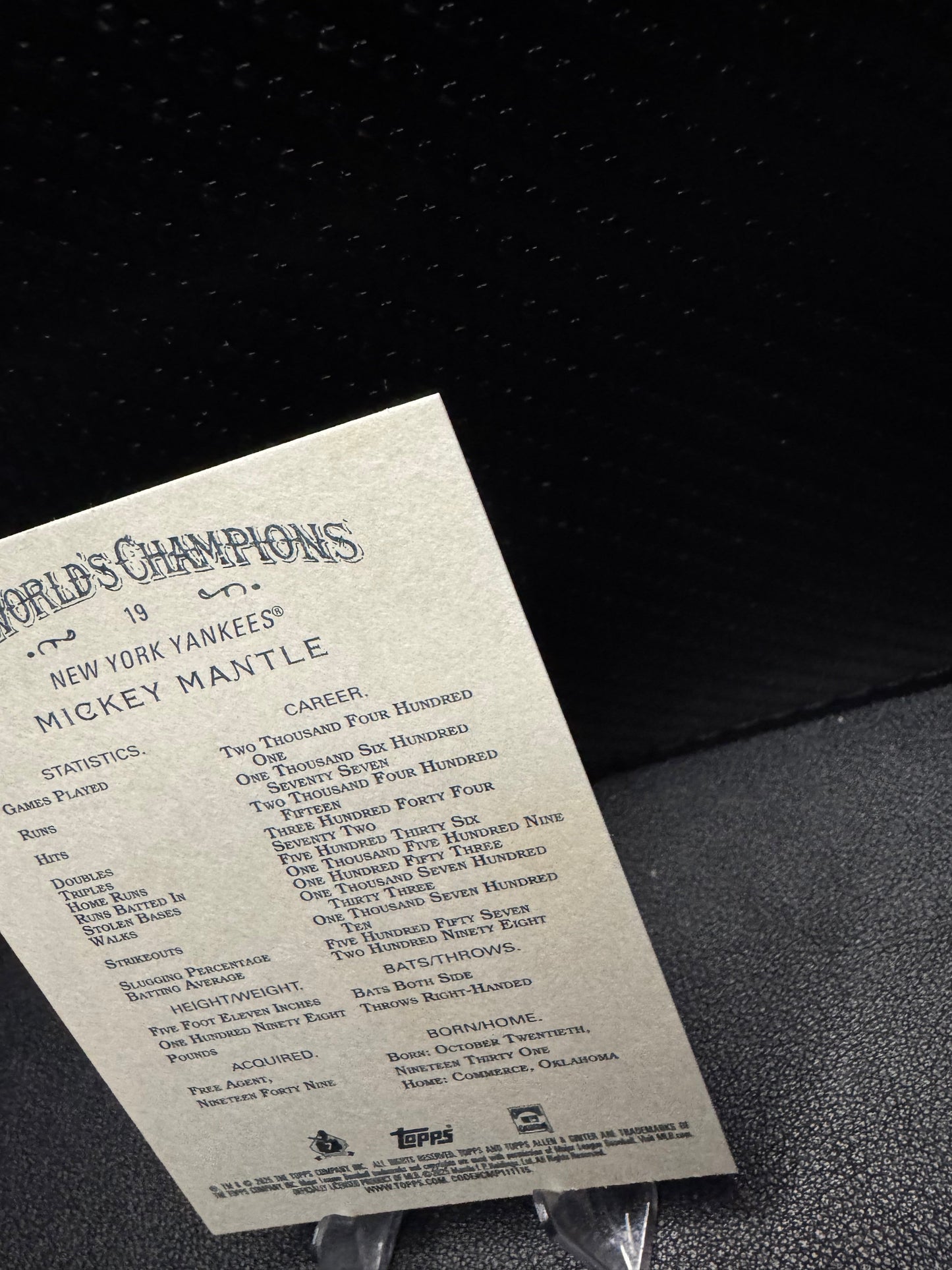 2025 Topps Allen & Ginter 19 Mickey Mantle - 787 Hobby House