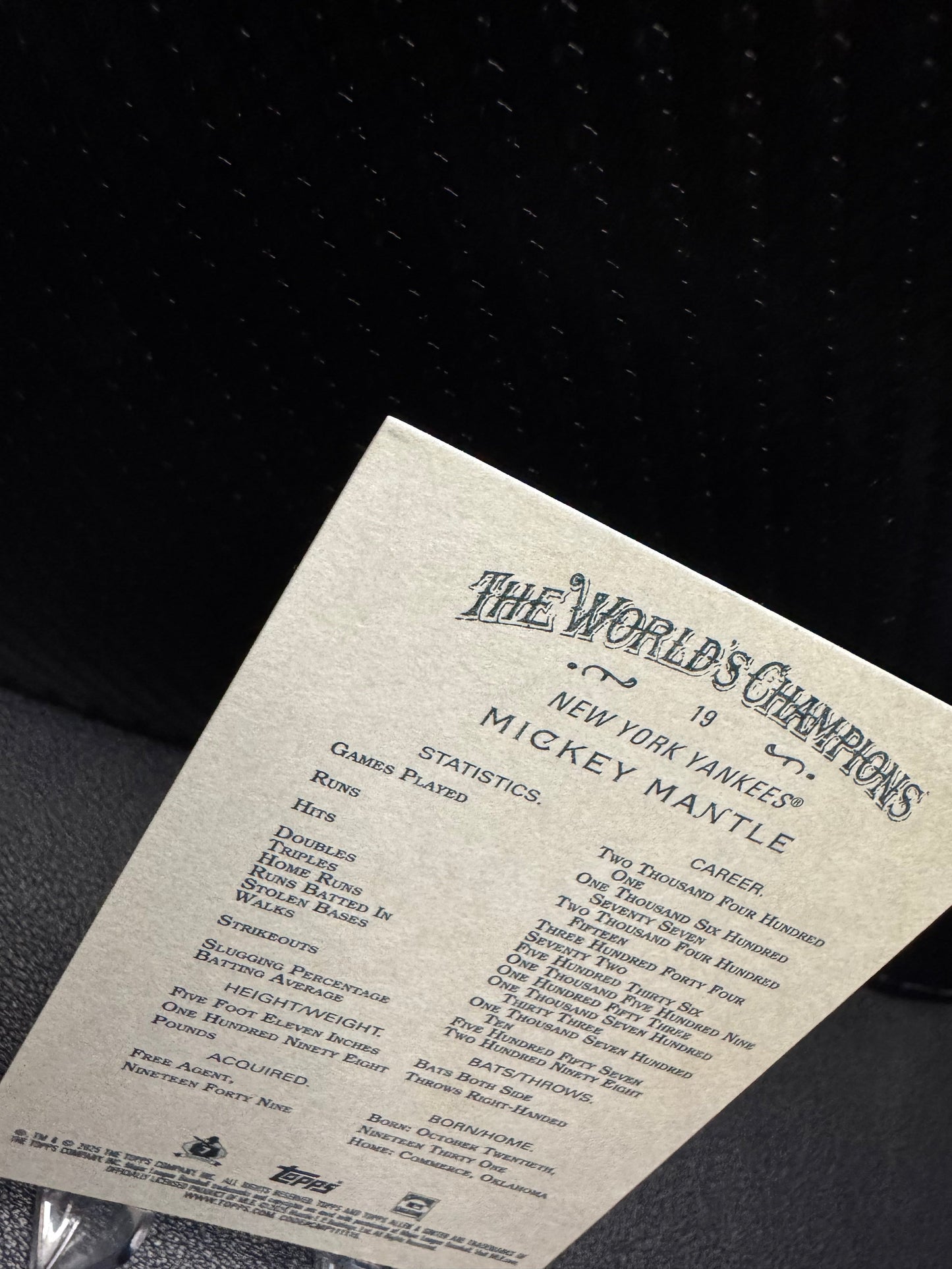 2025 Topps Allen & Ginter 19 Mickey Mantle - 787 Hobby House