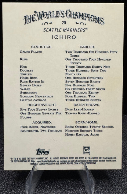 2025 Topps Allen & Ginter 20 Ichiro Chrome X - Fractor - 787 Hobby House