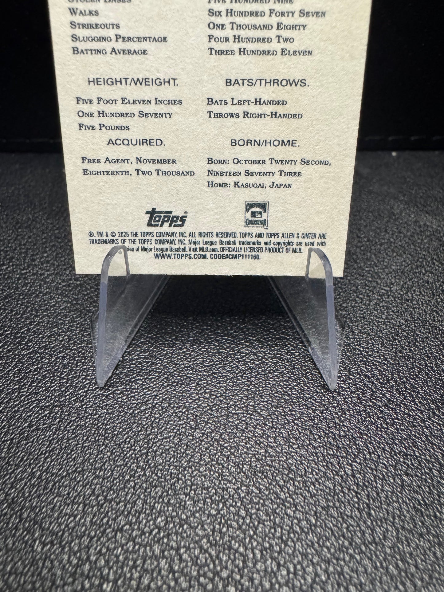 2025 Topps Allen & Ginter 20 Ichiro Mini Black Border - 787 Hobby House