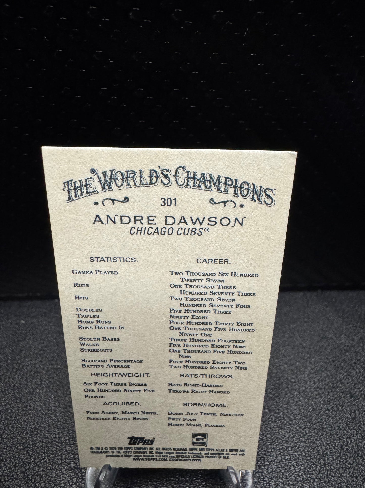 2025 Topps Allen & Ginter 301 Andre Dawson Mini Chicago Cubs - 787 Hobby House