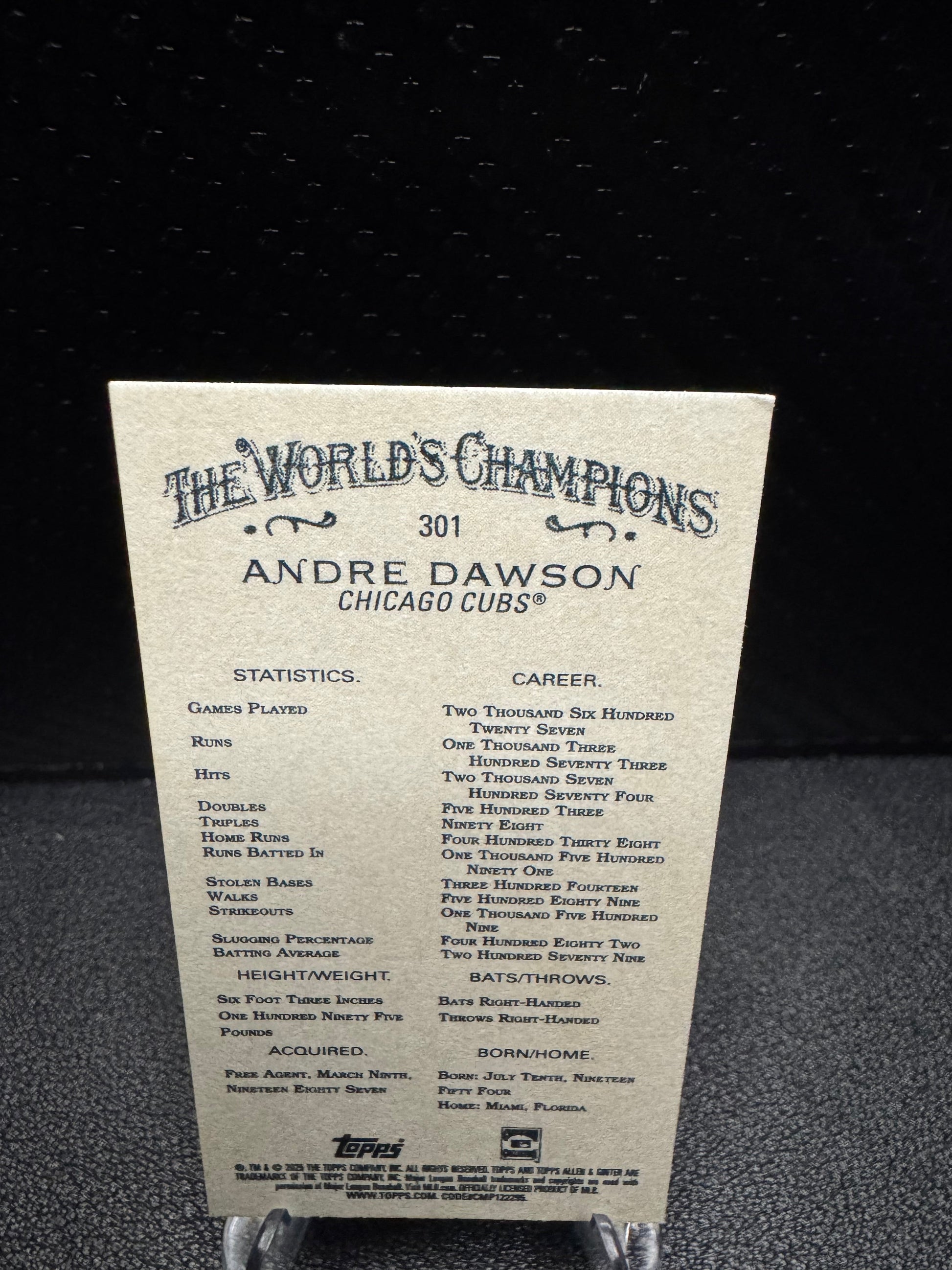 2025 Topps Allen & Ginter 301 Andre Dawson Mini Chicago Cubs - 787 Hobby House