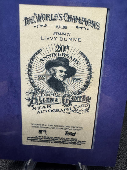 2025 Topps Allen & Ginter MA - LDU Livvy Dunne Framed Mini Autographs Blue 89/99 - 787 Hobby House