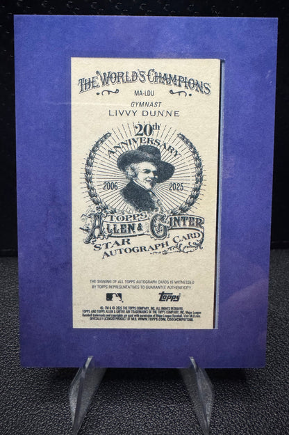 2025 Topps Allen & Ginter MA - LDU Livvy Dunne Framed Mini Autographs Blue 89/99 - 787 Hobby House