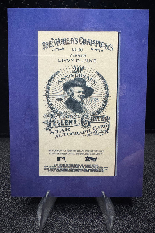 2025 Topps Allen & Ginter MA - LDU Livvy Dunne Framed Mini Autographs Blue 89/99 - 787 Hobby House