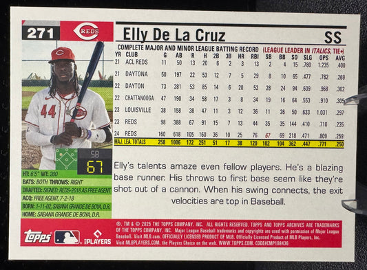 2025 Topps Archives 271 Elly De La Cruz Cincinnati Reds - 787 Hobby House