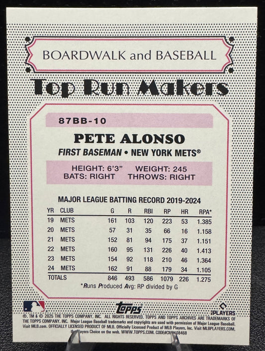 2025 Topps Archives 87BB - 10 Pete Alonso 1987 Topps Boardwalk and Baseball - 787 Hobby House