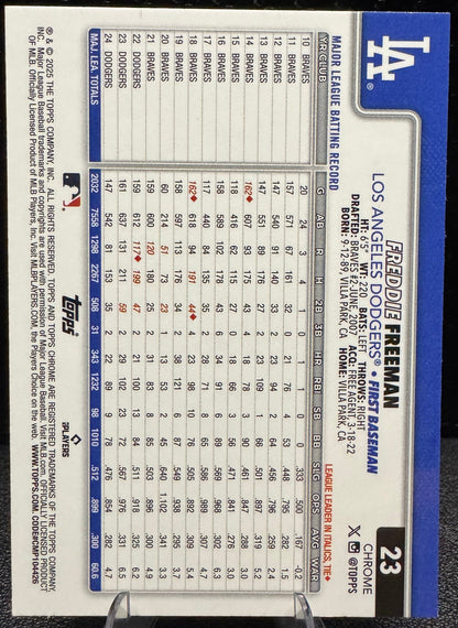 2025 Topps Chrome 23 Freddie Freeman Raywave Refractors Los Angeles Dodgers - 787 Hobby House