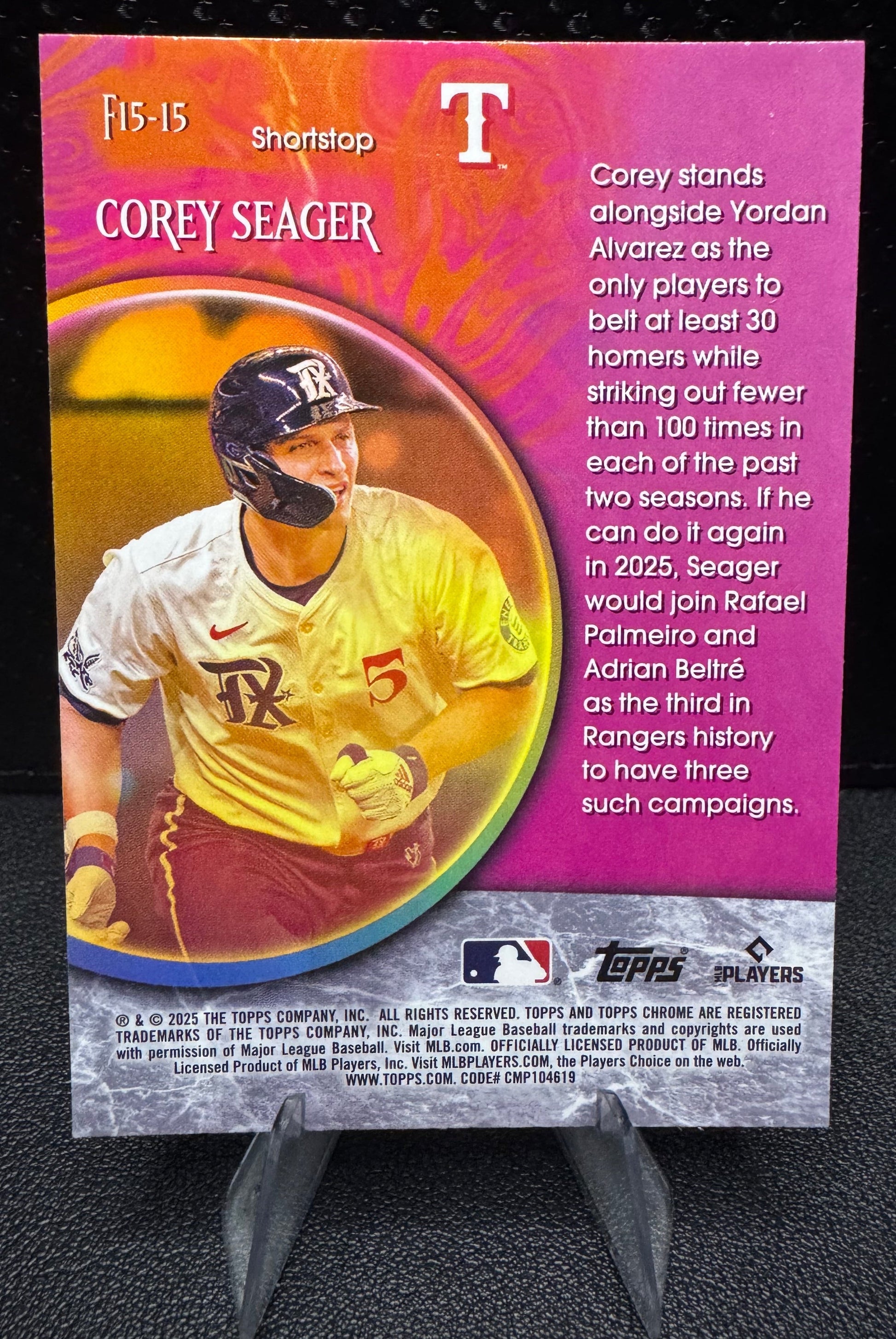 2025 Topps Chrome F15 - 15 Corey Seager Fortune 15 Texas Rangers - 787 Hobby House