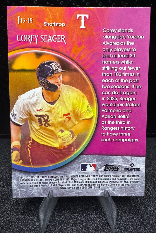 2025 Topps Chrome F15 - 15 Corey Seager Fortune 15 Texas Rangers - 787 Hobby House