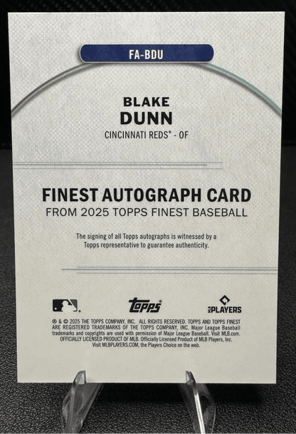 2025 Topps Finest Autographs FA - BDU Blake Dunn AU RC Blue Refractor 47/99 - 787 Hobby House