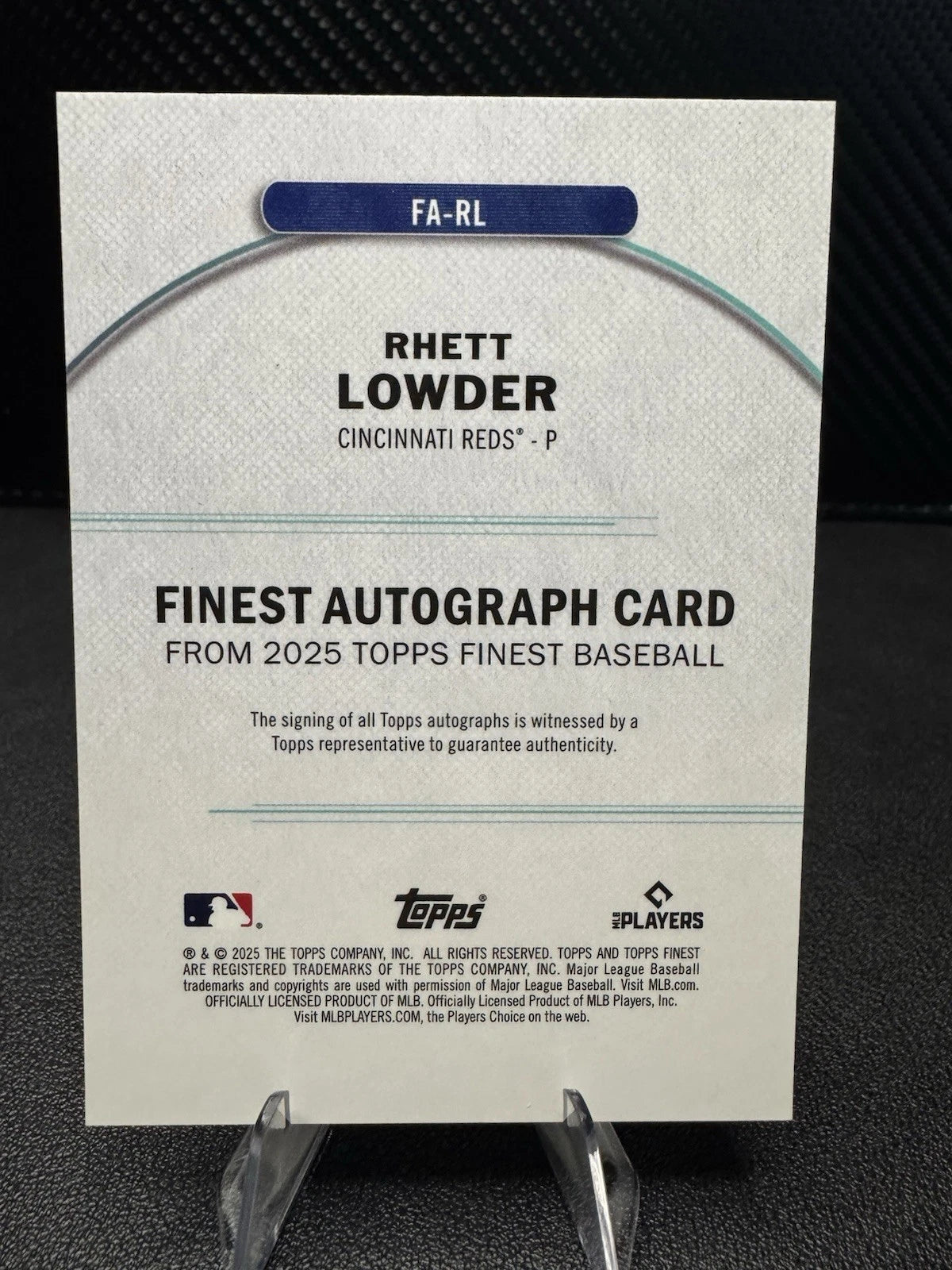 2025 Topps Finest Autographs FA - RL Rhett Lowder AU RC Gold Refractor 38/50 - 787 Hobby House