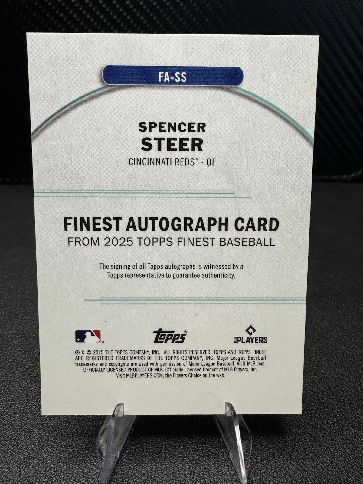 2025 Topps Finest Autographs FA - SS Spencer Steer AU Gold Refractor 6/50 - 787 Hobby House